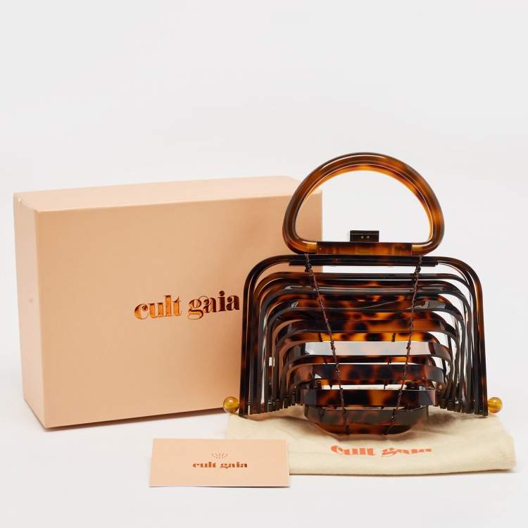 Pre Owned Cult Gaia Brown Acrylic Lilleth Top Handle Bag