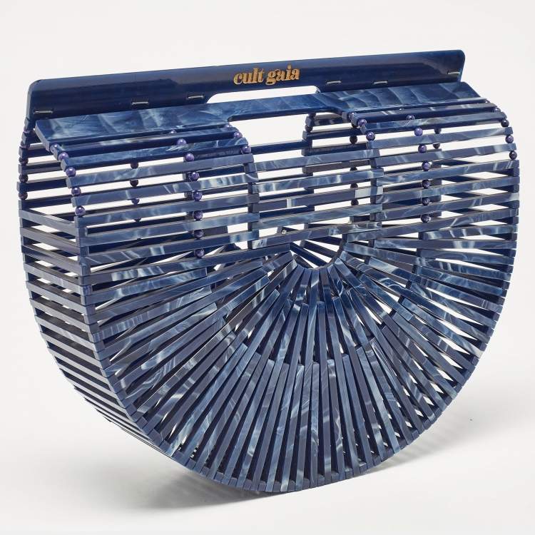 Pre Owned Cult Gaia Navy Blue Acrylic Ark Clutch