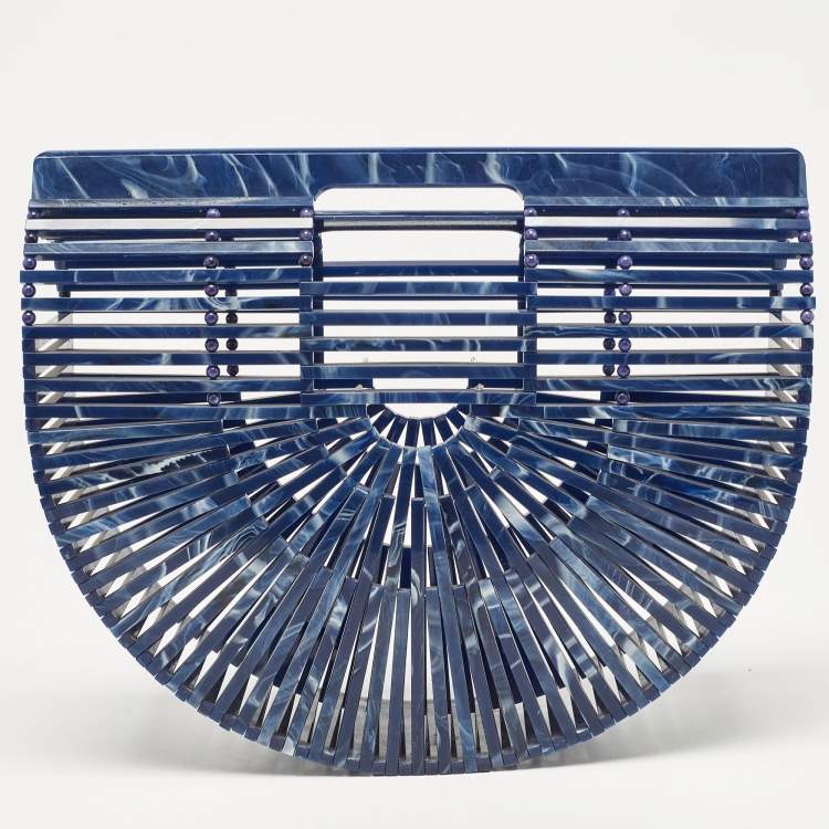 Pre Owned Cult Gaia Navy Blue Acrylic Ark Clutch