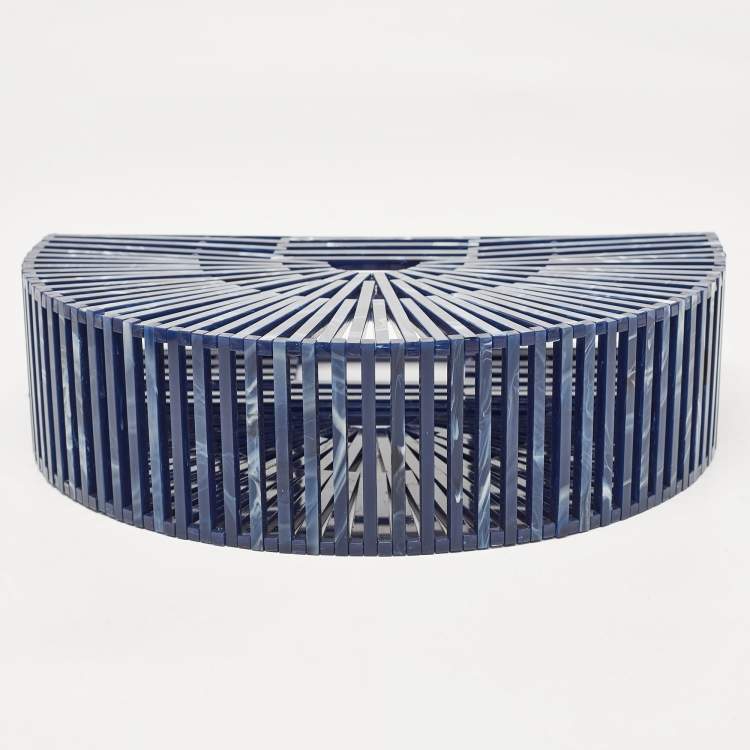 Pre Owned Cult Gaia Navy Blue Acrylic Ark Clutch