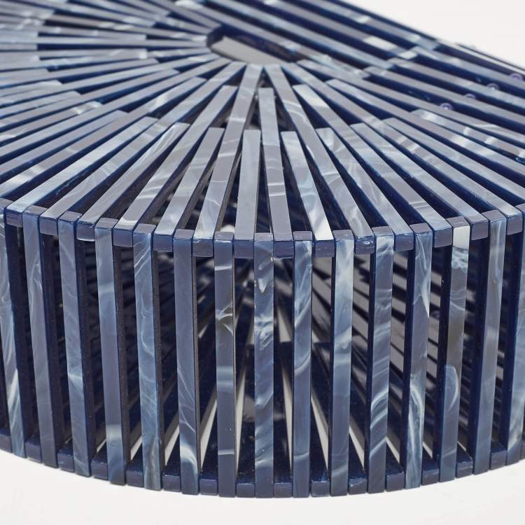 Pre Owned Cult Gaia Navy Blue Acrylic Ark Clutch