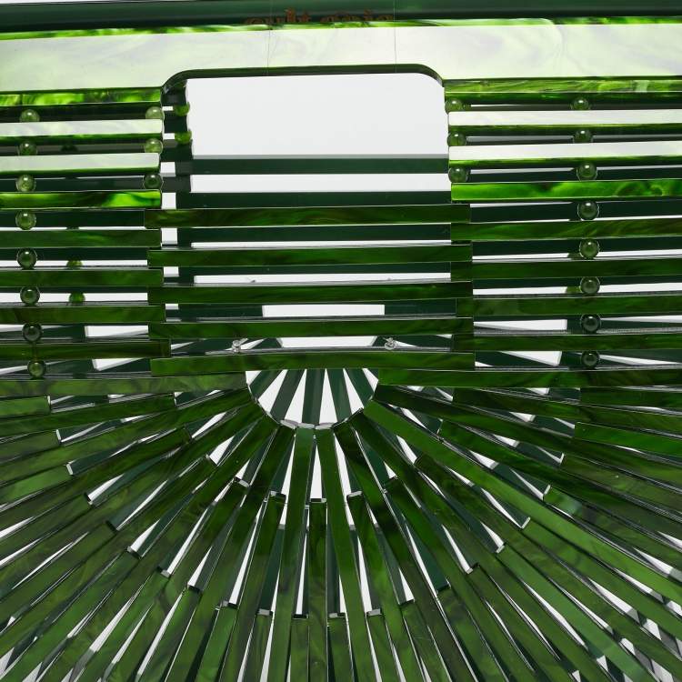 Pre Owned Cult Gaia Green Acrylic Ark Clutch
