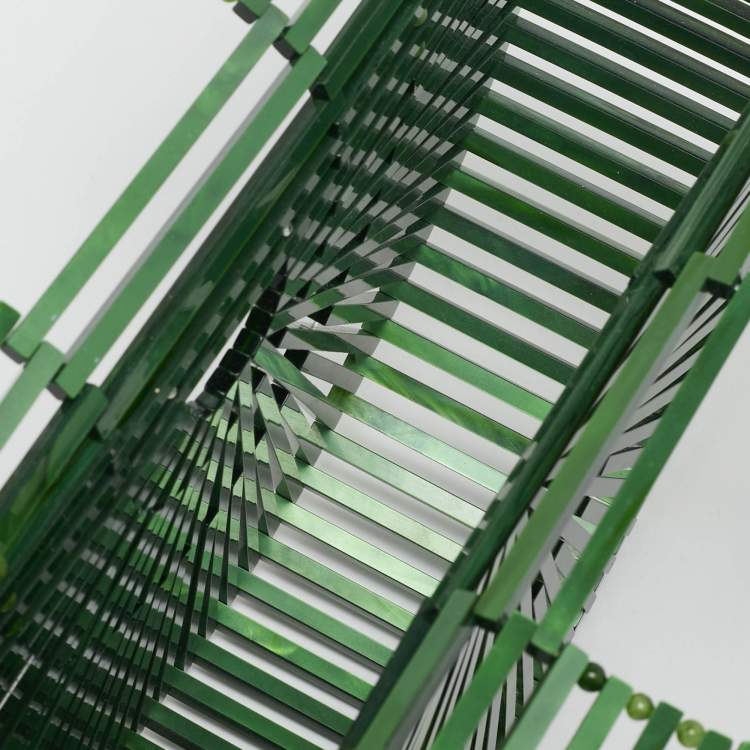 Pre Owned Cult Gaia Green Acrylic Ark Clutch