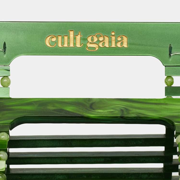 Pre Owned Cult Gaia Green Acrylic Ark Clutch