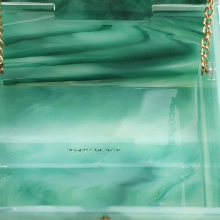Pre Owned Cult Gaia Sage Acrylic Eos Top Handle Box Bag