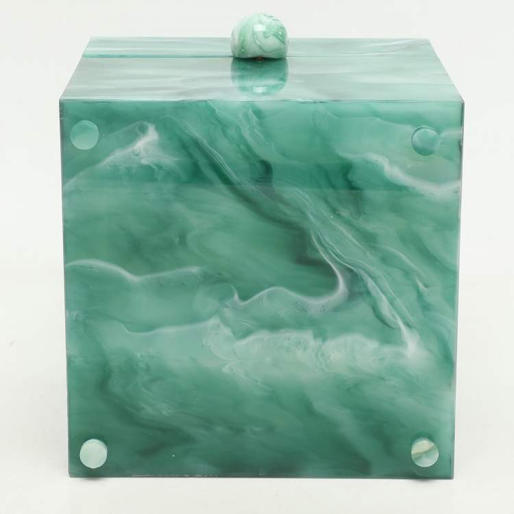 Pre Owned Cult Gaia Sage Acrylic Eos Top Handle Box Bag