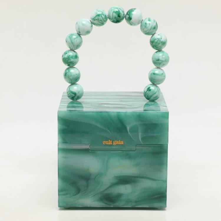 Pre Owned Cult Gaia Sage Acrylic Eos Top Handle Box Bag