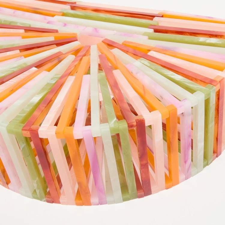 Pre Owned Cult Gaia Multicolor Acrylic Ark Clutch