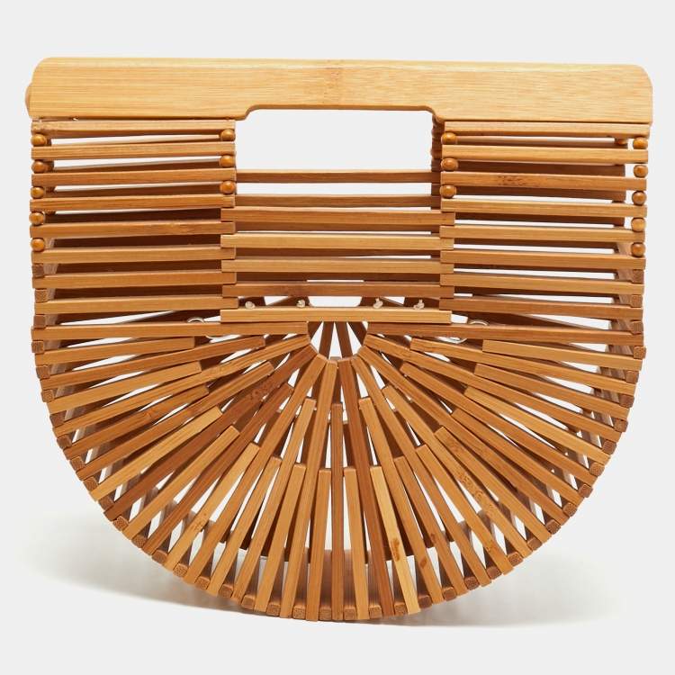Pre Owned Cult Gaia Brown Bamboo Ark Clutch