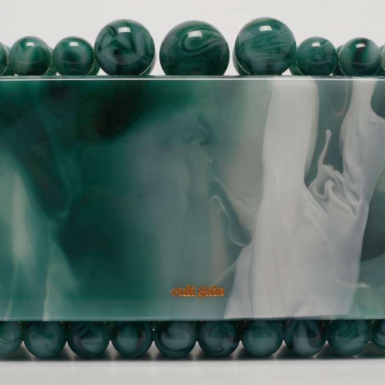Pre Owned Cult Gaia Sage Green Acrylic Eos Box Clutch