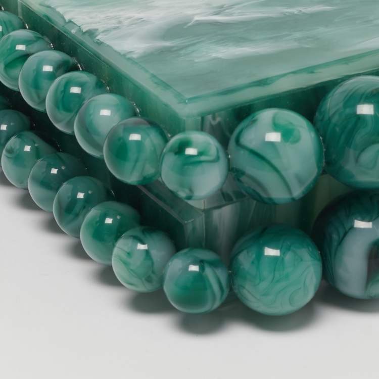 Pre Owned Cult Gaia Sage Green Acrylic Eos Box Clutch