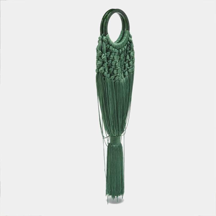 Pre Owned Cult Gaia Green Fabric Angelou Clutch