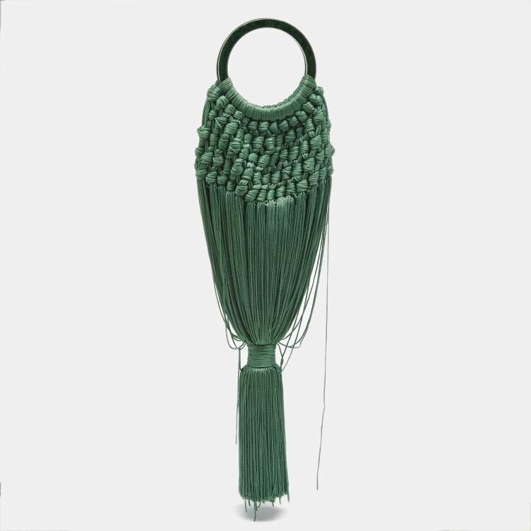 Pre Owned Cult Gaia Green Fabric Angelou Clutch