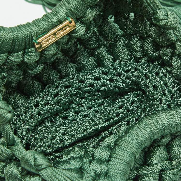 Pre Owned Cult Gaia Green Fabric Angelou Clutch