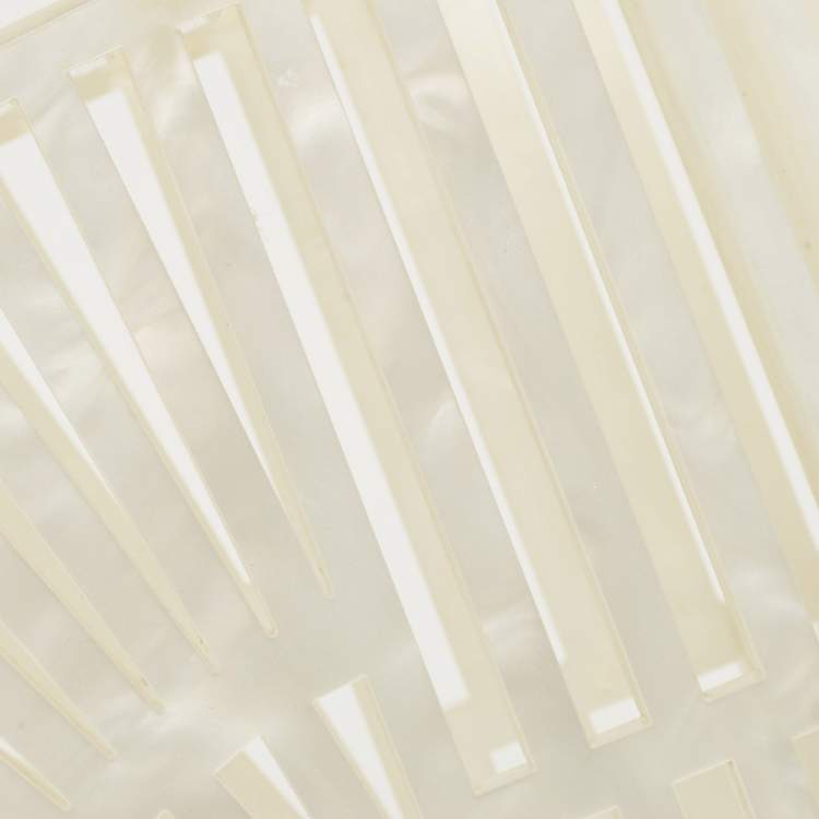 Pre Owned Cult Gaia Pearl White Acrylic Mini Ark Clutch