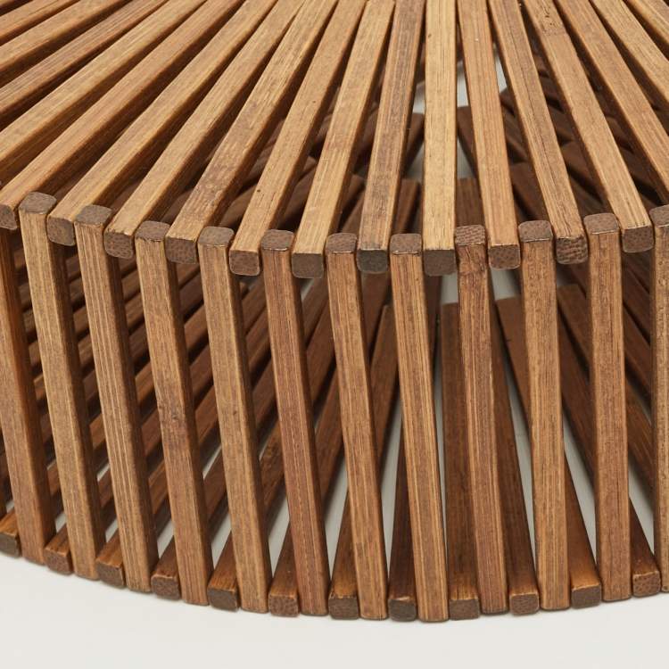 Pre Owned Cult Gaia Ark Brown Bamboo Clutch