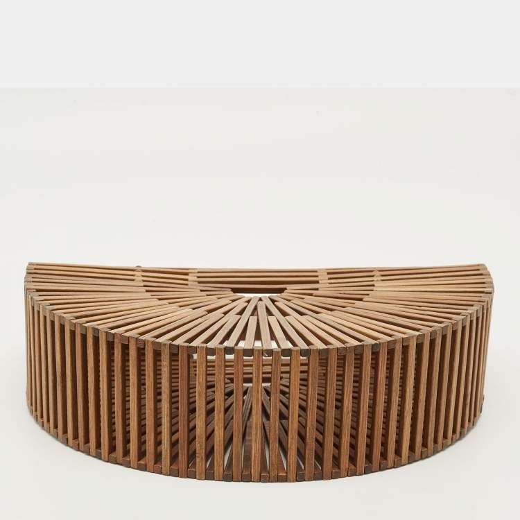 Pre Owned Cult Gaia Ark Brown Bamboo Clutch