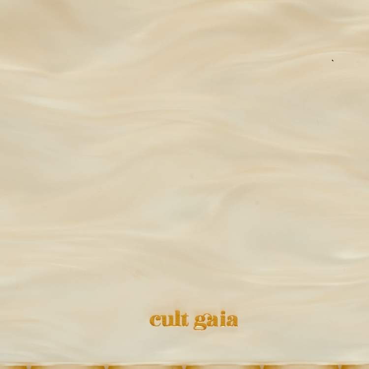 Pre Owned  Cult Gaia EOS Pearl Off White Acrylic Box Clutch