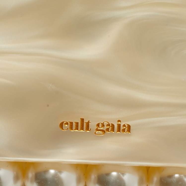 Pre Owned  Cult Gaia EOS Pearl Off White Acrylic Box Clutch