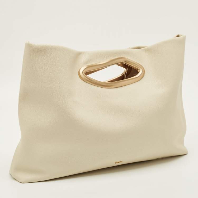 Pre Owned Cult Gaia Reza Off White Leather Tote