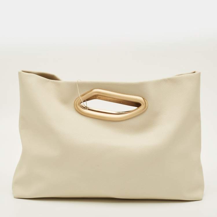 Pre Owned Cult Gaia Reza Off White Leather Tote