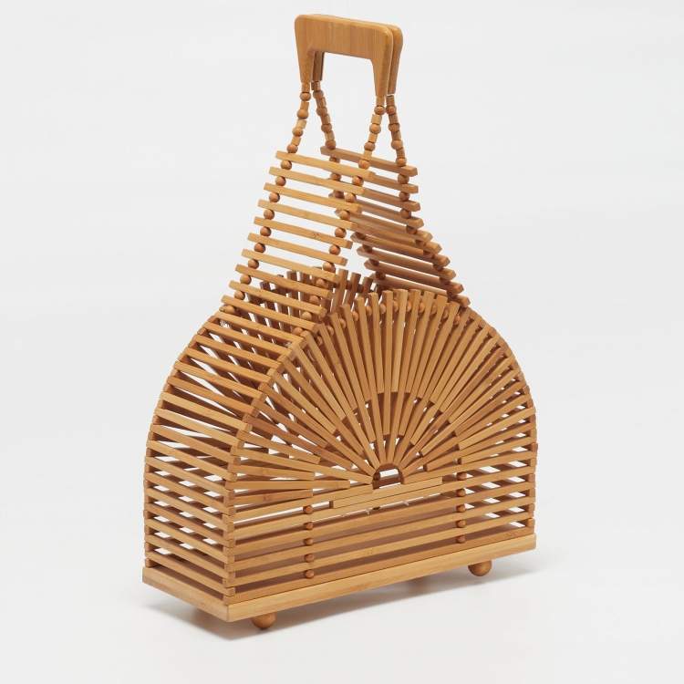 Pre Owned Cult Gaia Dome Natural Bamboo Clutch