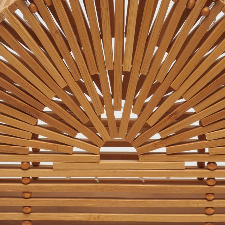 Pre Owned Cult Gaia Dome Natural Bamboo Clutch