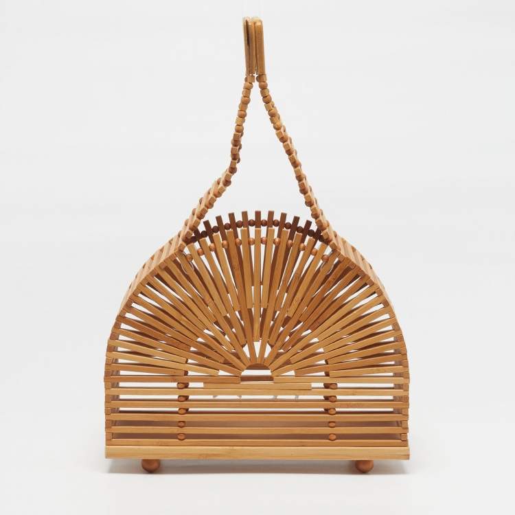 Pre Owned Cult Gaia Dome Natural Bamboo Clutch