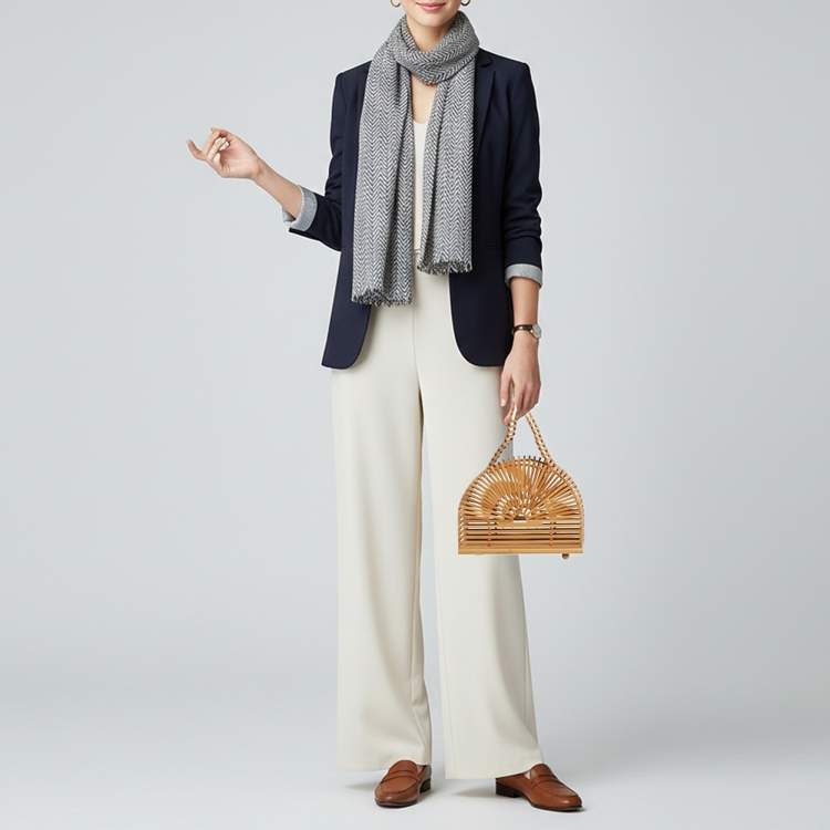 Pre Owned Cult Gaia Dome Natural Bamboo Clutch