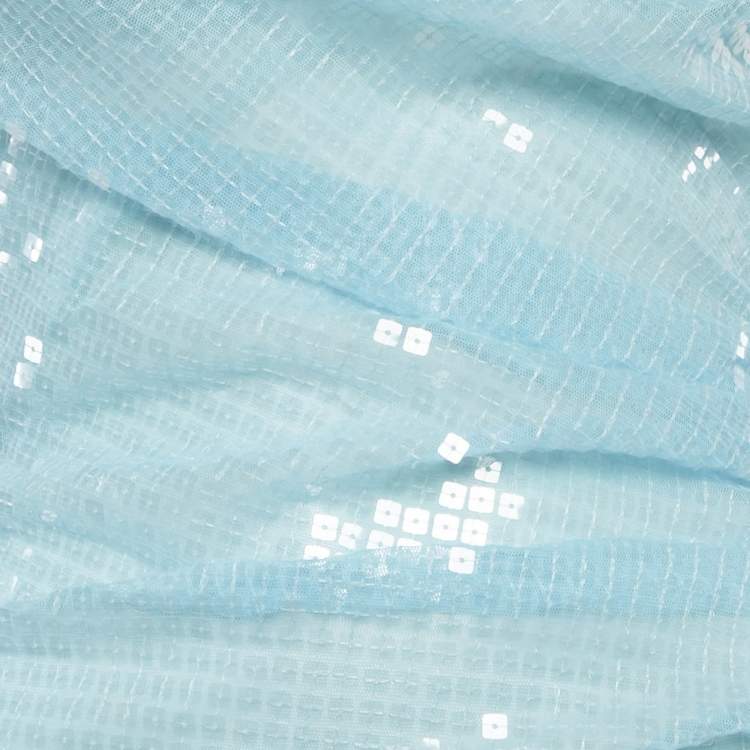 Pre Owned Cultnaked Blue Sequin Ruche Moon Dress M