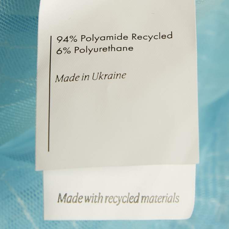 Pre Owned Cultnaked Blue Sequin Ruche Moon Dress M