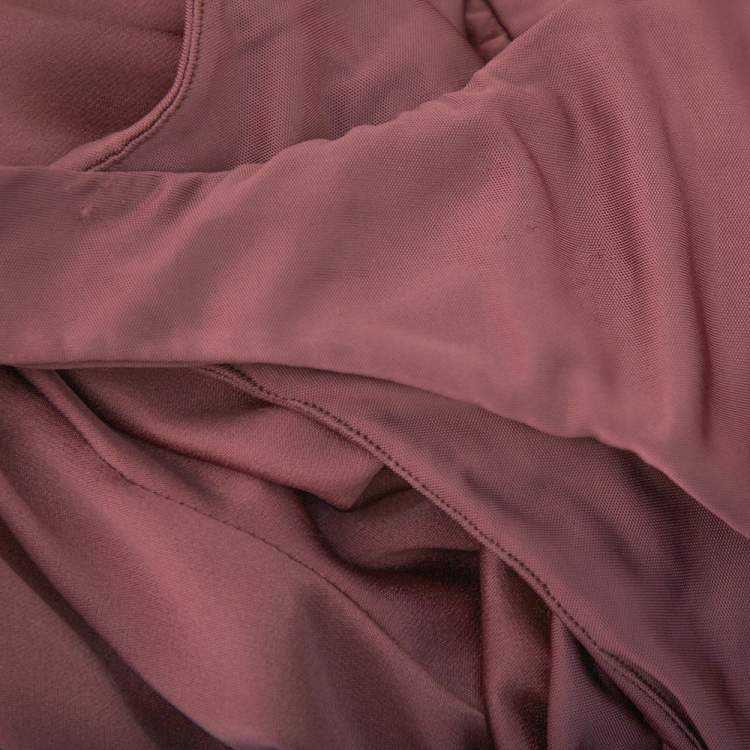 Pre Owned Cushnie et Ochs Pink Silk Charmeuse Faux Wrap  Body Suit L