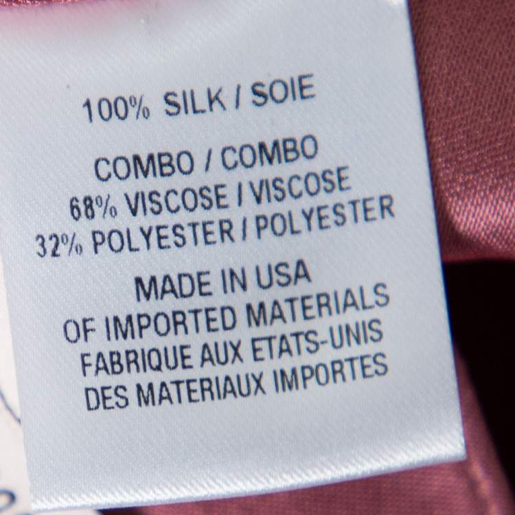 Pre Owned Cushnie et Ochs Pink Silk Charmeuse Faux Wrap  Body Suit L