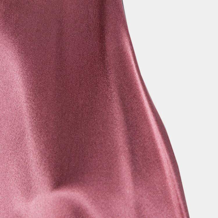 Pre Owned Cushnie et Ochs Pink Silk Charmeuse Faux Wrap  Body Suit L