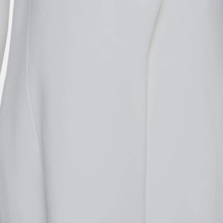 Pre Owned Cushnie et Ochs White Crepe Collared Open Front Coat S 