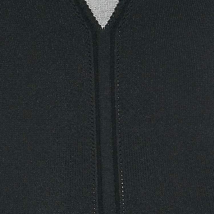 Pre Owned Cushnie Black Rib Knit High Neck Bodycon Mini Dress M