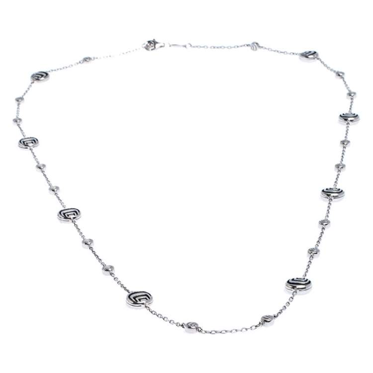 Damiani Damianissima Onyx Diamond Silver Long Station Necklace Damiani ...