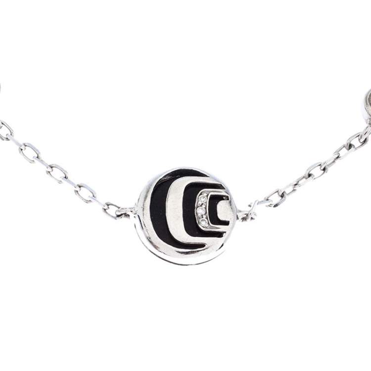 مملوكة مسبقًا Damiani Damianissima Onyx Diamond Silver Station Bracelet