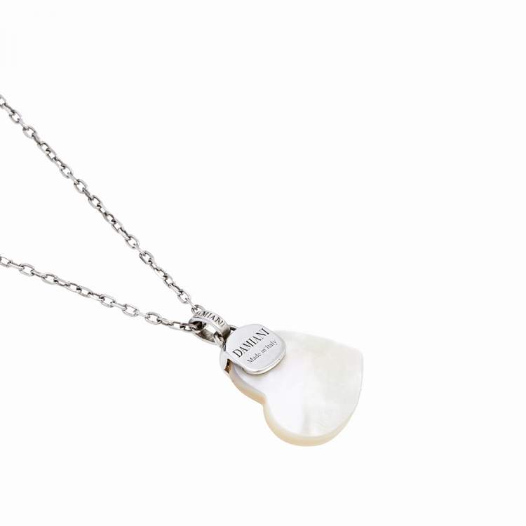 Pre Owned Damiani Damianissima Diamond Mother of Pearl Silver Necklace.