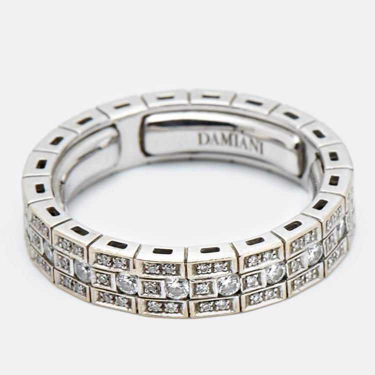 Pre Owned Damiani Belle Epoque Diamonds 18k White Gold Ring Size 62