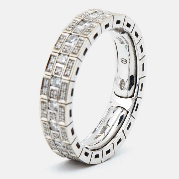 Pre Owned Damiani Belle Epoque Diamonds 18k White Gold Ring Size 62