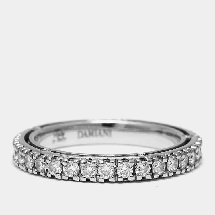 Pre Owned Damiani D.side Diamonds 18k White Gold Ring Size 50