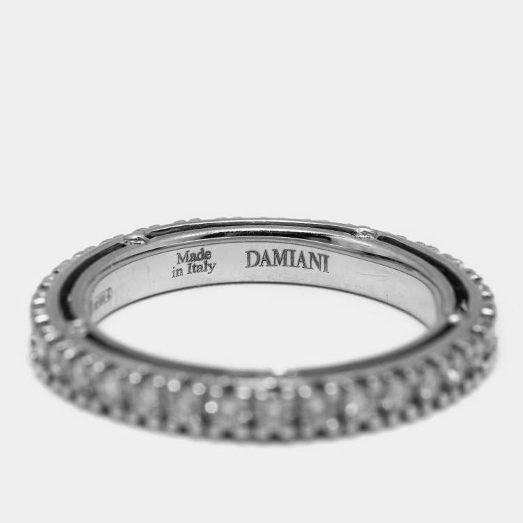 Pre Owned Damiani D.side Diamonds 18k White Gold Ring Size 50