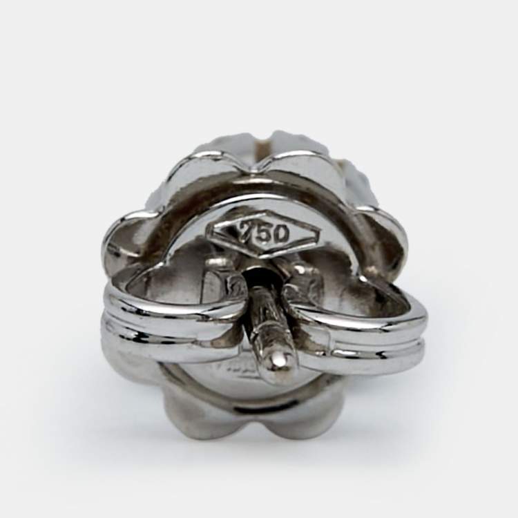 Pre Owned Damiani Margerita Diamonds 18k White Gold Earrings