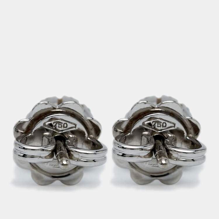 Pre Owned Damiani Margerita Diamonds 18k White Gold Earrings