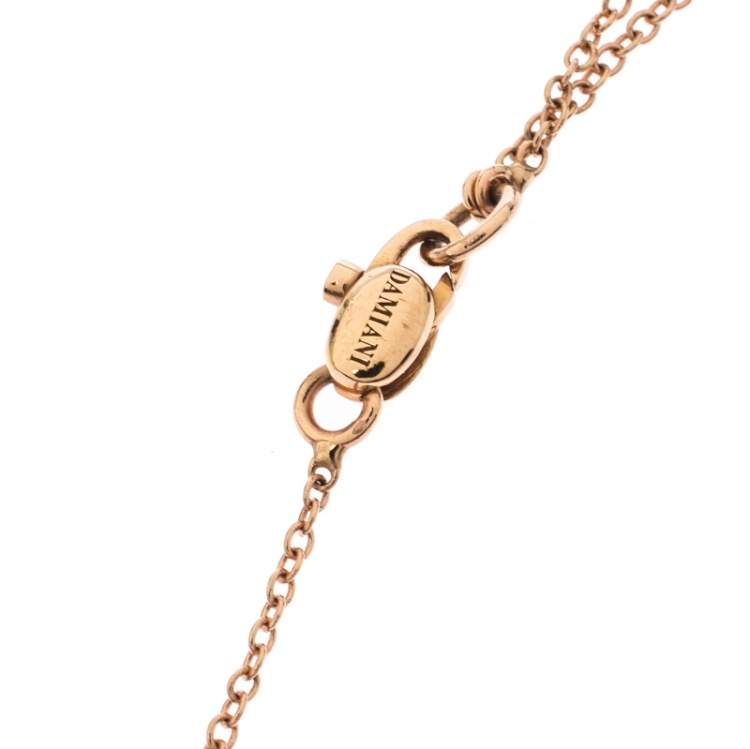 مملوكة مسبقًا Damiani Damianissima Diamond Ceramic Double Face 18k Rose Gold Pendant Necklace 