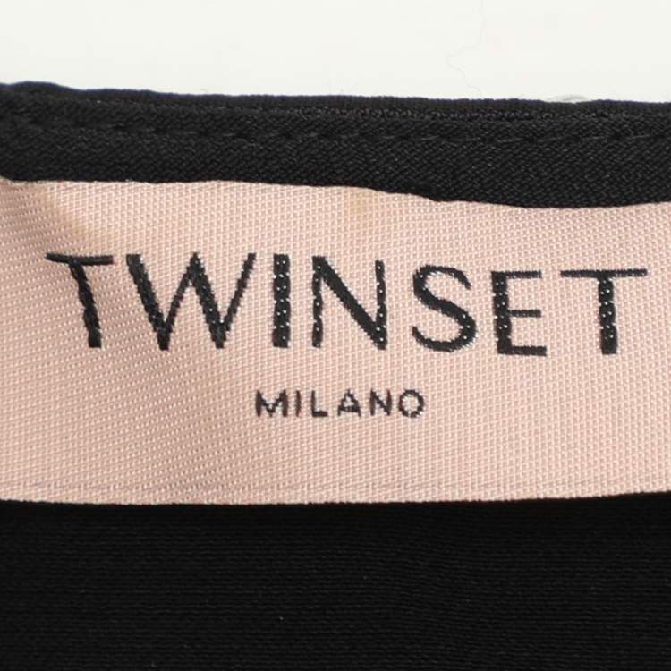 Pre Owned Twinset Black Satin Tank Top M