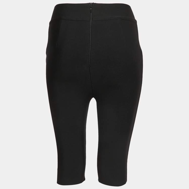 مملوكة مسبقًا Dan More Black Knit Iconic Panther Cycling Shorts M