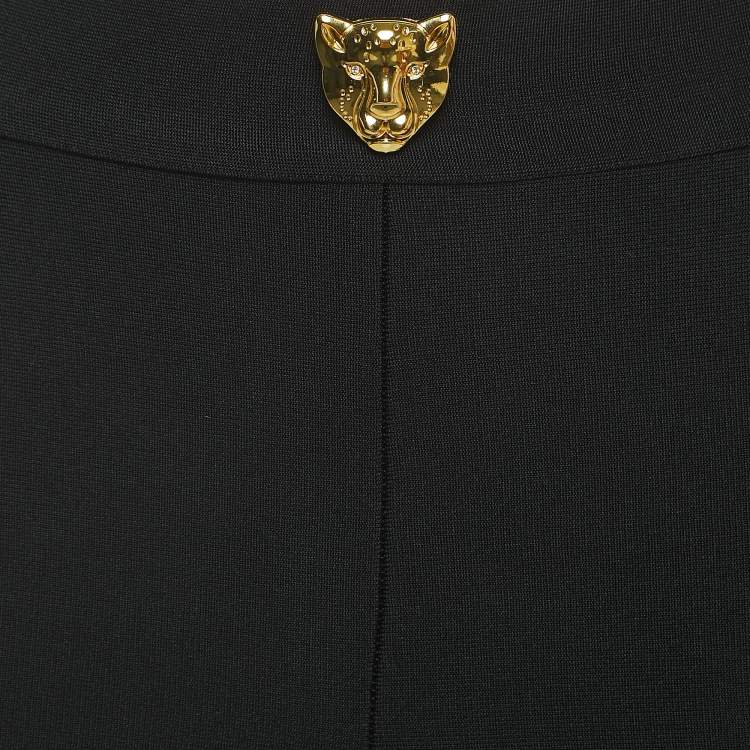 مملوكة مسبقًا Dan More Black Knit Iconic Panther Cycling Shorts M