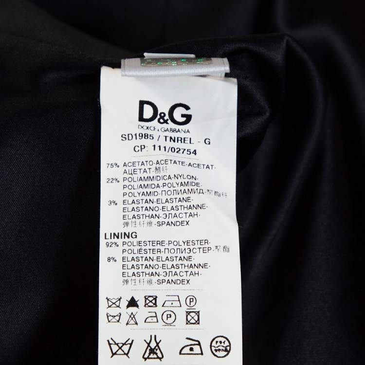 Pre Owned D&G Black Stretch Satin Sleeveless Fitted Dress S